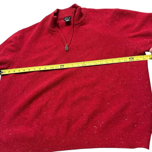 JOS A BANK Men’s 1/4 Zip Red Lambs’ Wool Pullover Size XXL - Picture 7 of 8